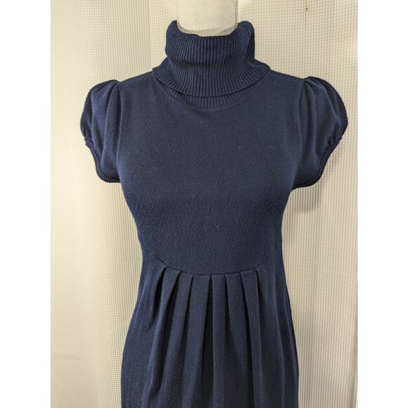 DEREK HEART! ADORABLE BLACK KNIT, COWL NECK, SHORT SLEEVE SWEATER DRESS! SZ M - Picture 3 of 8